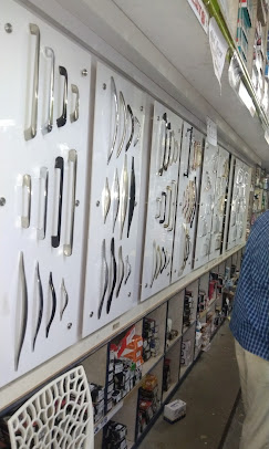 Designer hardware handle sets on display